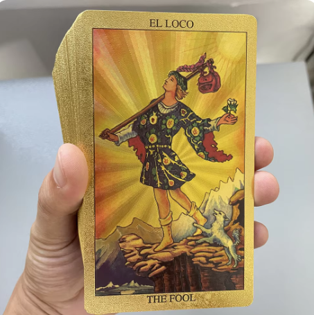 CARTAS TAROT LÁMINA DE ORO 🃏🧙 ¡1 mazo con 78 cartas!