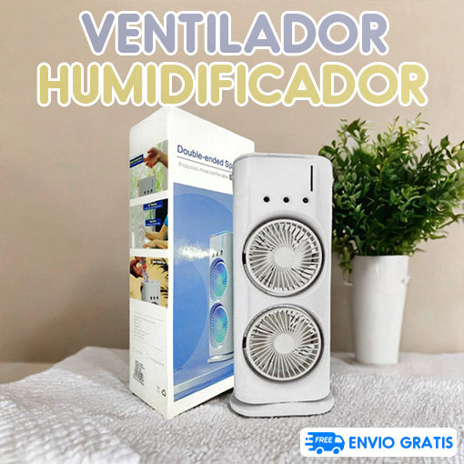 Ventilador doble aspa con humidificador