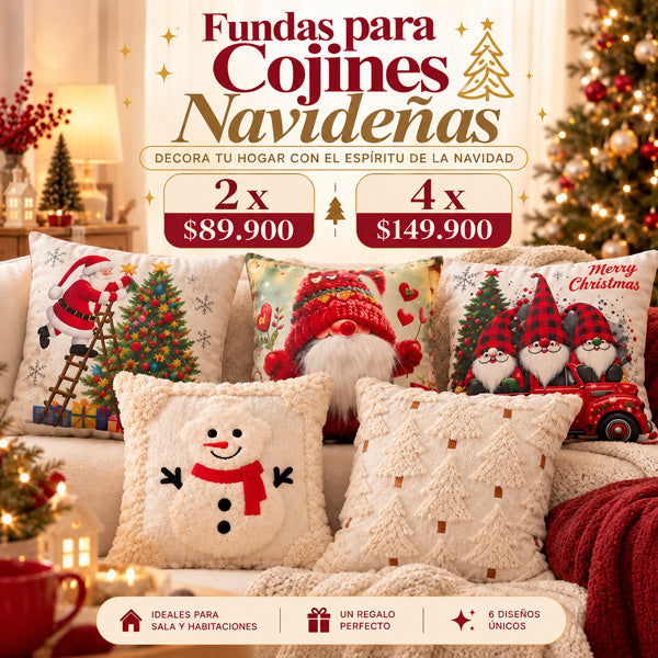Fundas de Cojínes Navideñas 🎄🛋️☃️