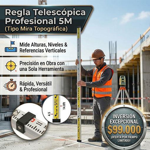 Regla medidora 5 metros