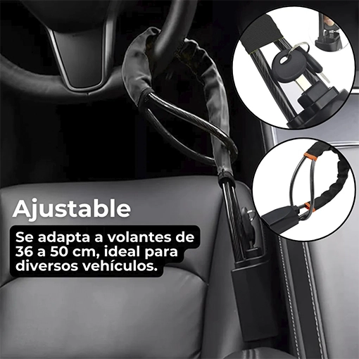BLOQUEO DE TIMÓN ANTI ROBO 🚘⚡ ¡Evita el robo de tu carro!