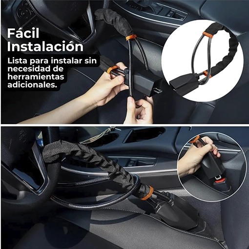 BLOQUEO DE TIMÓN ANTI ROBO 🚘⚡ ¡Evita el robo de tu carro!