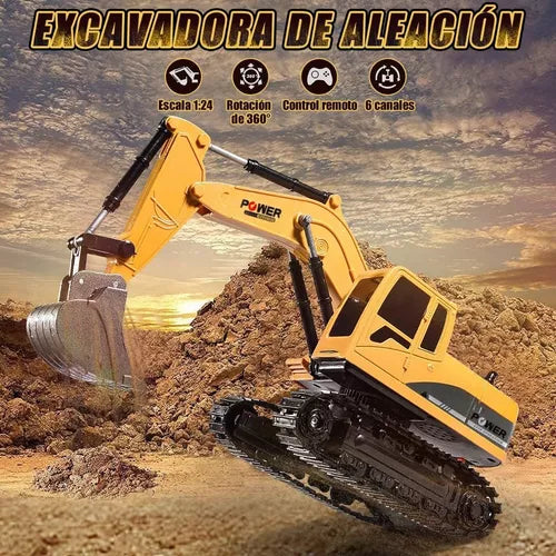 🚜Retroexcavadora a control remoto🎮¡El Juguete Ideal para los Pequeños Constructores!