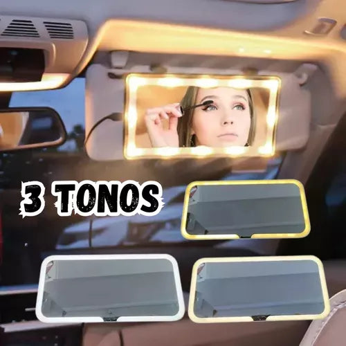 🔦Espejo tocador LED para carro🪞