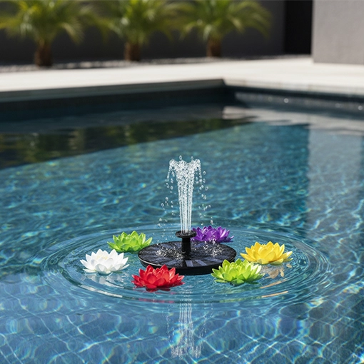 FUENTE DE AGUA SOLAR + 6 FLORES GRATIS