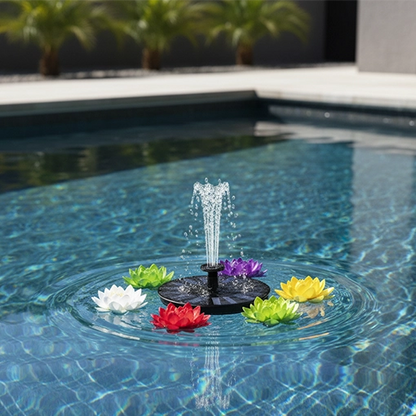 FUENTE DE AGUA SOLAR + 6 FLORES GRATIS