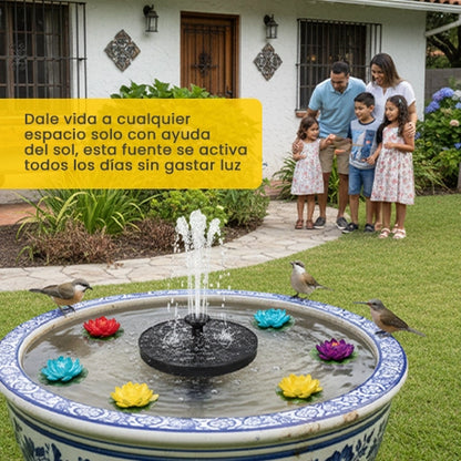 FUENTE DE AGUA SOLAR + 6 FLORES GRATIS