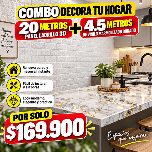 20M DE PANEL 3D + VINILO MÁRMOL DORADO REAL 🤩