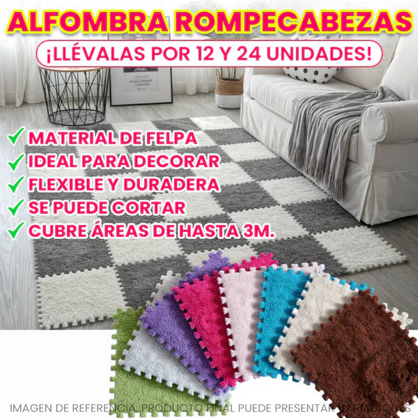 ALFOMBRA ROMPECABEZAS DE FELPA 🤩😱 ¡Llévalas en paquetes de 12 y 24 unidades!