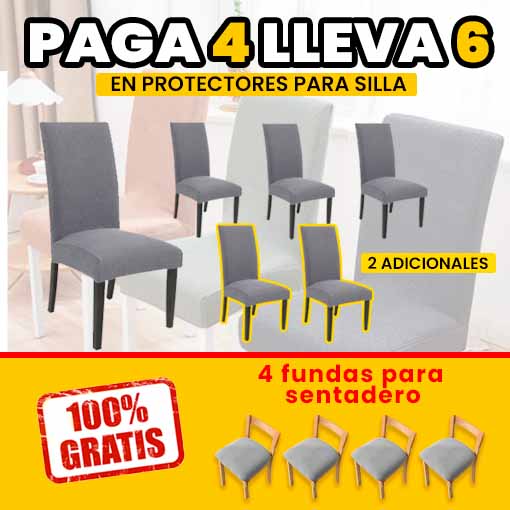 6 PROTECTORES DE SILLA + 4 FUNDAS PARA SENTADERO GRATIS 🎁🤩