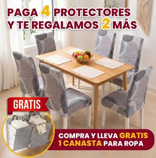 6 PROTECTORES PARA SILLAS ESTAMPADOS + 1 CANASTA GRATIS 🪑 🤩