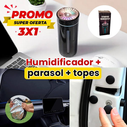 HUMIDIFICADOR CON LUZ LED + PARASOL INTERIOR + 8 TOPES ANTIGOLPES 🤩😱
