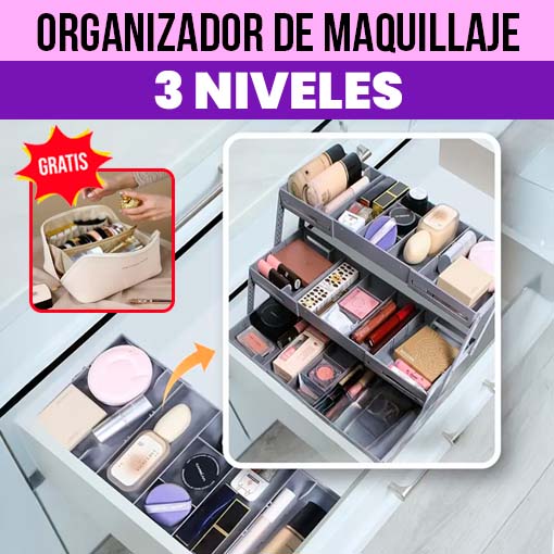 ORGANIZADOR 3 NIVELES + COSMETIQUERA GRATIS 🥰😱