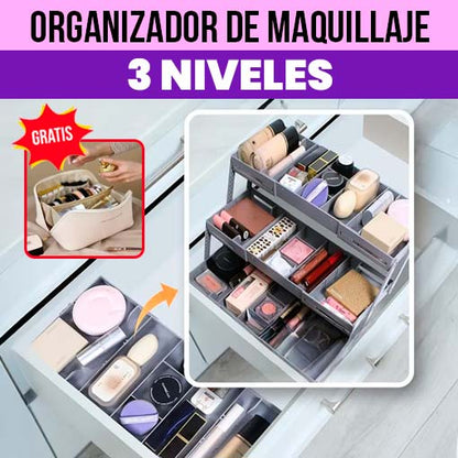 ORGANIZADOR 3 NIVELES + COSMETIQUERA GRATIS 🥰😱