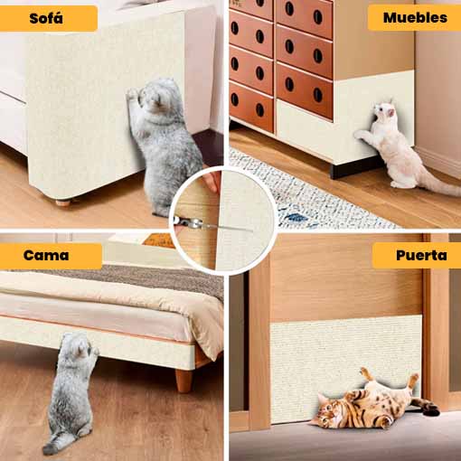 RASCADOR ADHESIVO PARA GATOS 😻🤩 ¡2 metros para pegar donde quieras!