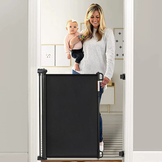 PUERTA DE SEGURIDAD RETRÁCTIL PARA NIÑOS 🤩👶🐶 ¡Garantiza la seguridad de tus pequeños y mascotas!