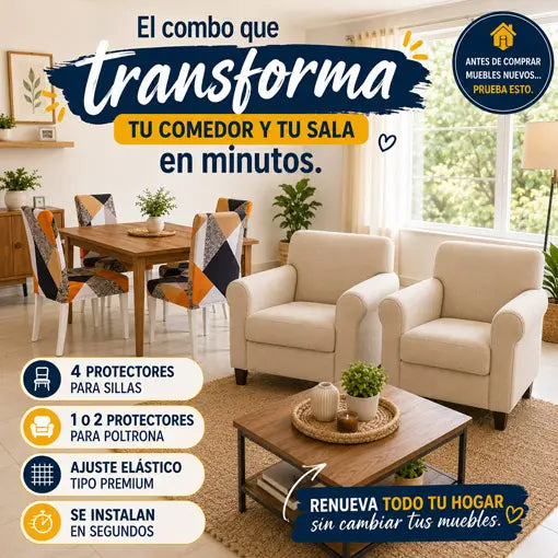 4 protectores para sillas + protector poltrona 🪑🛋️