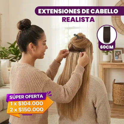 Extensión de cabello realista 60 cm